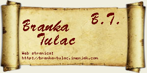 Branka Tulać vizit kartica